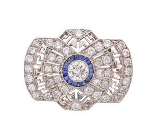 Platinum, Sapphire and Diamond Slide Pendant