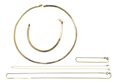 14k Yellow Gold Necklace and Bracelet Assortment