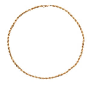 18k Yellow Gold Twisted Rope Necklace