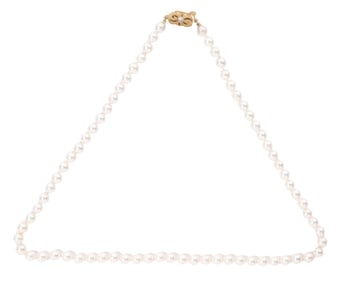 Mikimoto 14k Yellow Gold Cultured Pearl Necklace