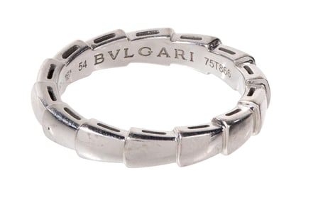 Bulgari 18k White Gold Serpenti Viper Ring