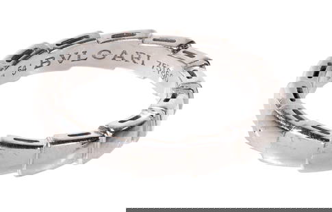 Bulgari 18k White Gold Serpenti Viper Ring: Bulgari 18k White Gold Serpenti Viper Ring Signature style ring (marked '750', 2437AL, 54, Bulgari) Property from: a Private Collector, Gilbert, Illinois Size: 7 Weight: 18k gold: 3.04 dwts. Condition