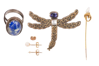 Gold, Silver and Costume Jewelry and Pen Assortment