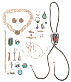 Gold, Sterling Silver, Miriam Haskell and Costume Jewelry Assortment