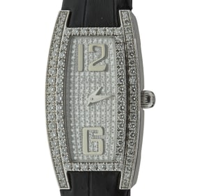 Piaget 18k White Gold and Diamond Case Limelight Tonneau Wristwatch