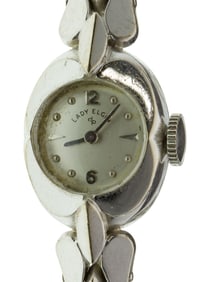 Lady Elgin 14k White Gold Case and Band Wristwatch