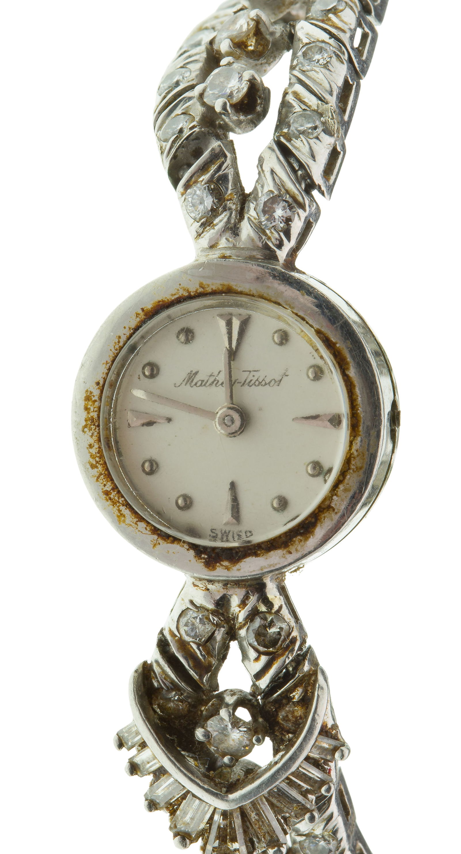 Mathey-Tissot Platinum and Diamond Case and Band Wristwatch (1 of 6)