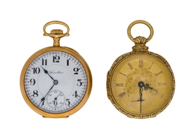 14k Yellow Gold Open Face Pocket Watches