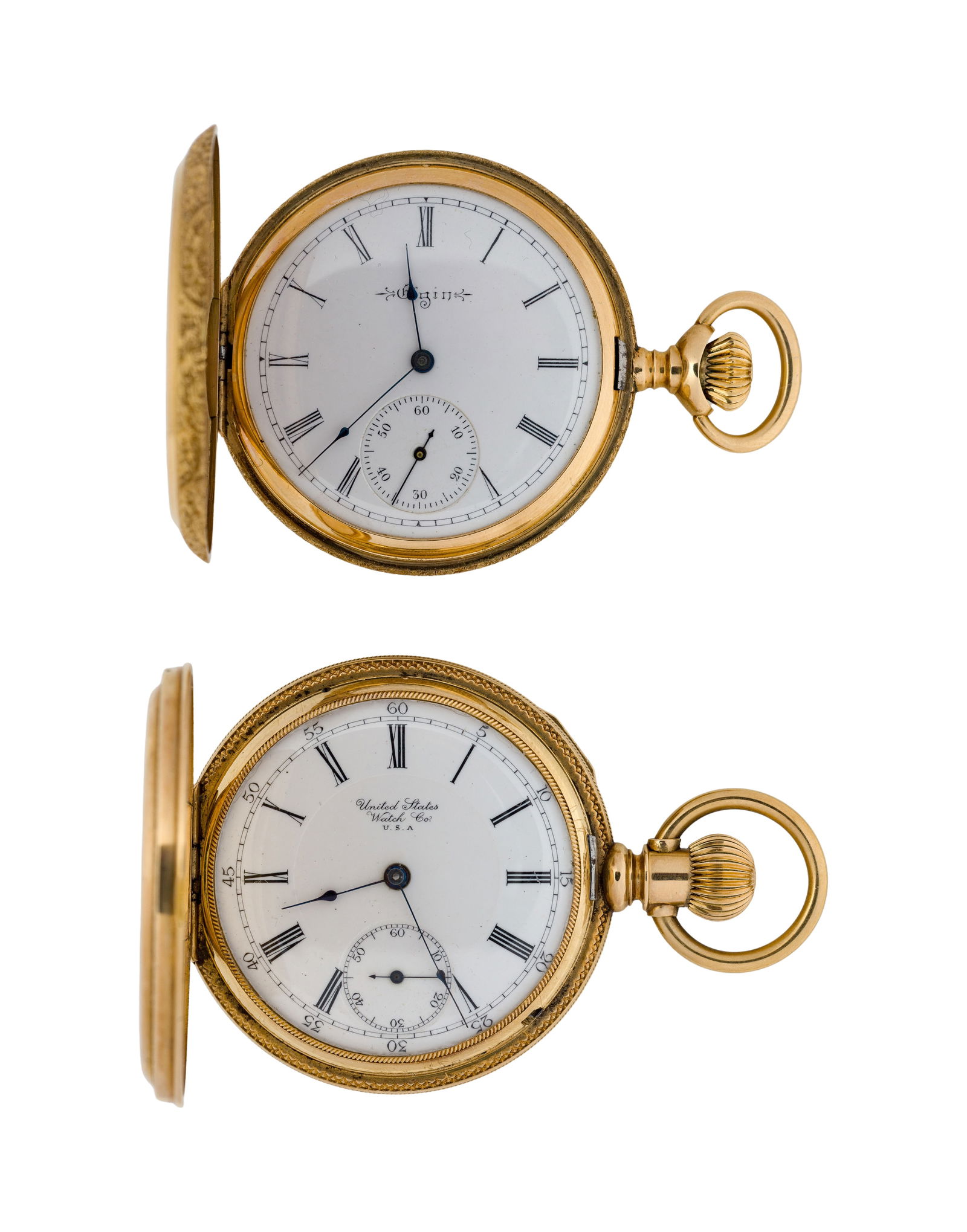 14k Yellow Gold Hunter Case Pocket Watches (1 of 6)