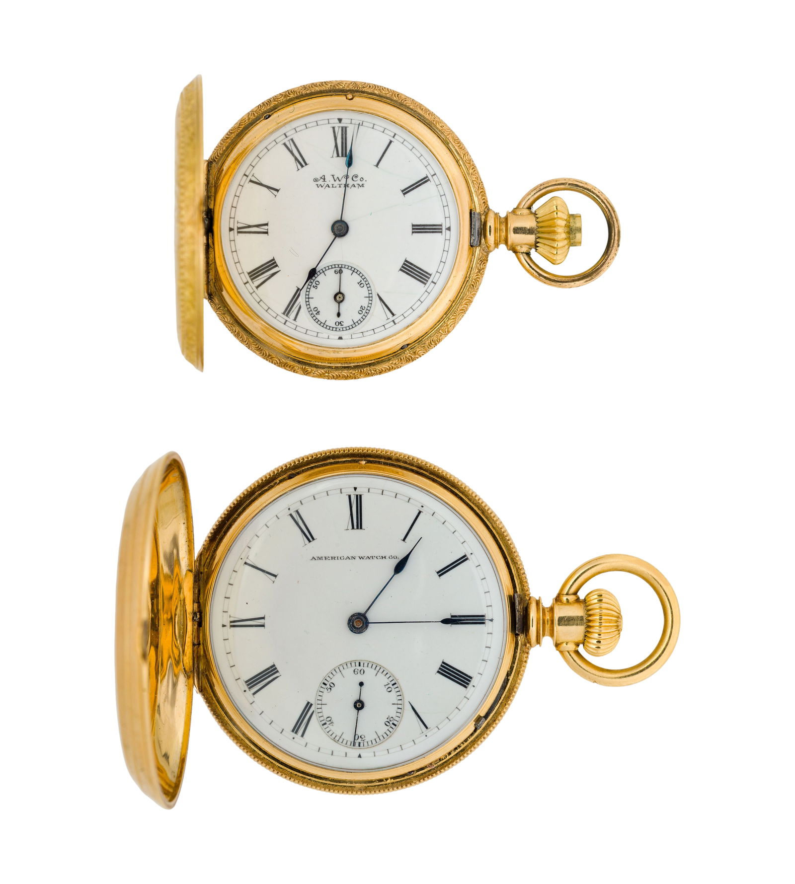 18k Yellow Gold Hunter Case Pocket Watches (1 of 5)