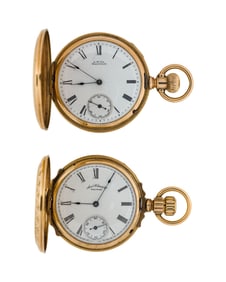American Waltham Watch Co. 14k Yellow Gold Hunter Case Pocket Watches