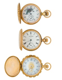 American Waltham Watch Co. 14k Yellow Gold Hunter Case Pocket Watch Collection