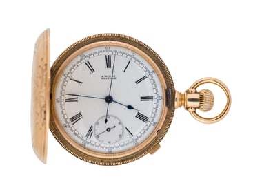 American Waltham Watch Company 14k Yellow Gold Hunter Case Pocket Watch