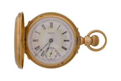 Elgin 14k Yellow Gold Hunter Case Pocket Watch