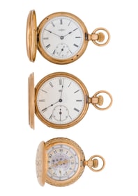 Elgin 14k Yellow Gold Hunter Case Pocket Watch Collection