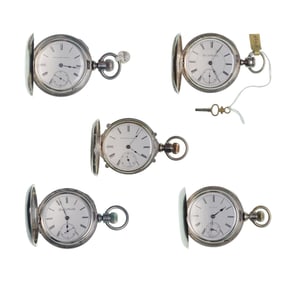 Elgin National Watch Co. Coin Silver Hunter Case Pocket Watch Assortment