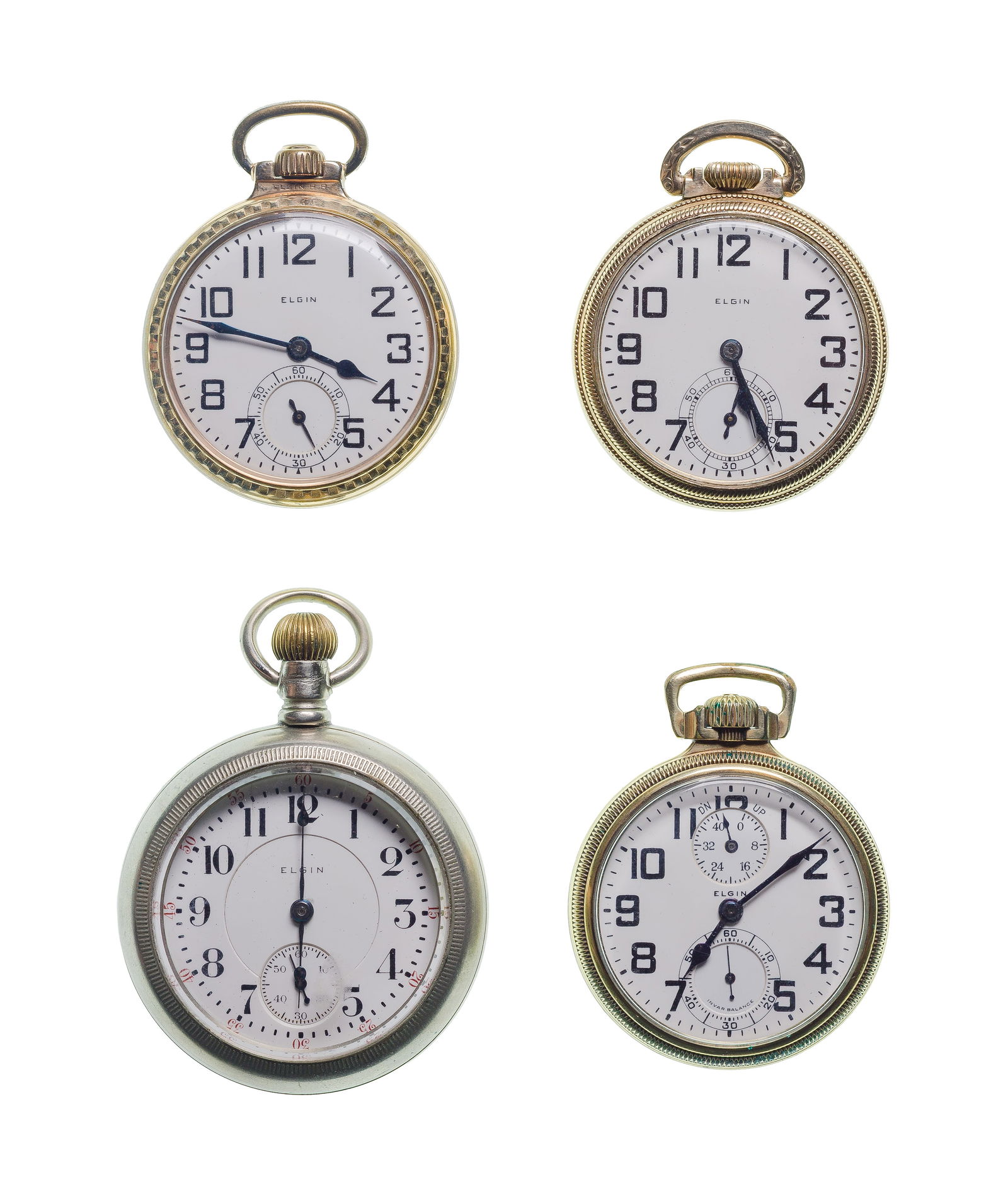 Elgin Railroad Open Face Pocket Watch Assortment (1 of 3)