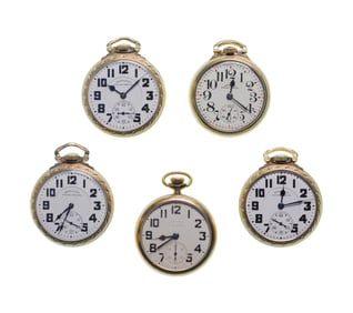Hamilton 'Railway Special' Railroad Open Face Pocket Watch Assortment