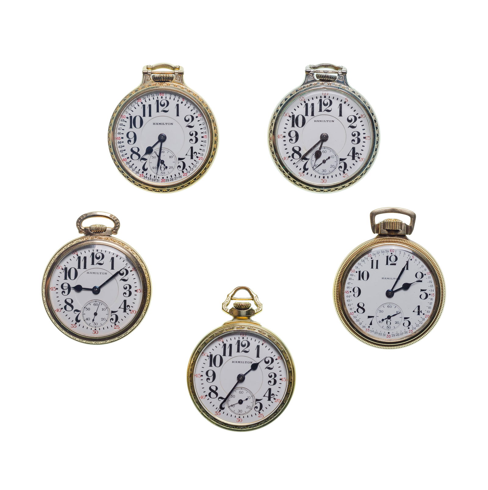 Hamilton Railroad Open Face Pocket Watch Assortment (1 of 3)