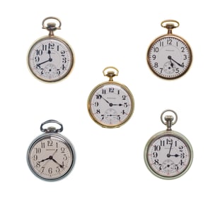 Hamilton Railroad Open Face Pocket Watch Assortment