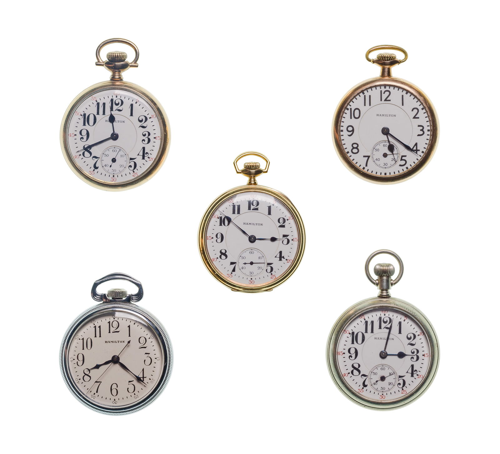 Hamilton Railroad Open Face Pocket Watch Assortment (1 of 3)