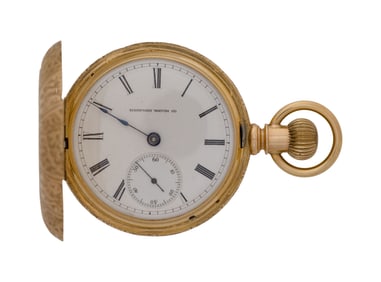 Hampden Watch Co. 14k Yellow Gold Hunter Case Pocket Watch