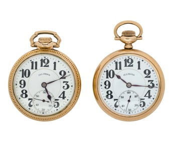 Illinois Watch Co. 'Bunn Special' Railroad Open Face Pocket Watches