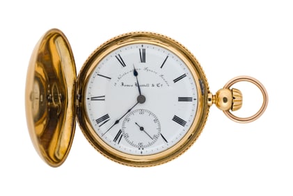 James Hoddell & Co. 18k Yellow Gold Hunter Case Pocket Watch