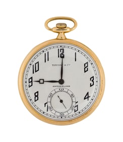 Agassiz Watch Co. for Tiffany & Co. 18k Yellow Gold Open Face Pocket Watch