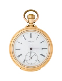 Tissot & Co. 18k Yellow Gold Open Face Pocket Watch