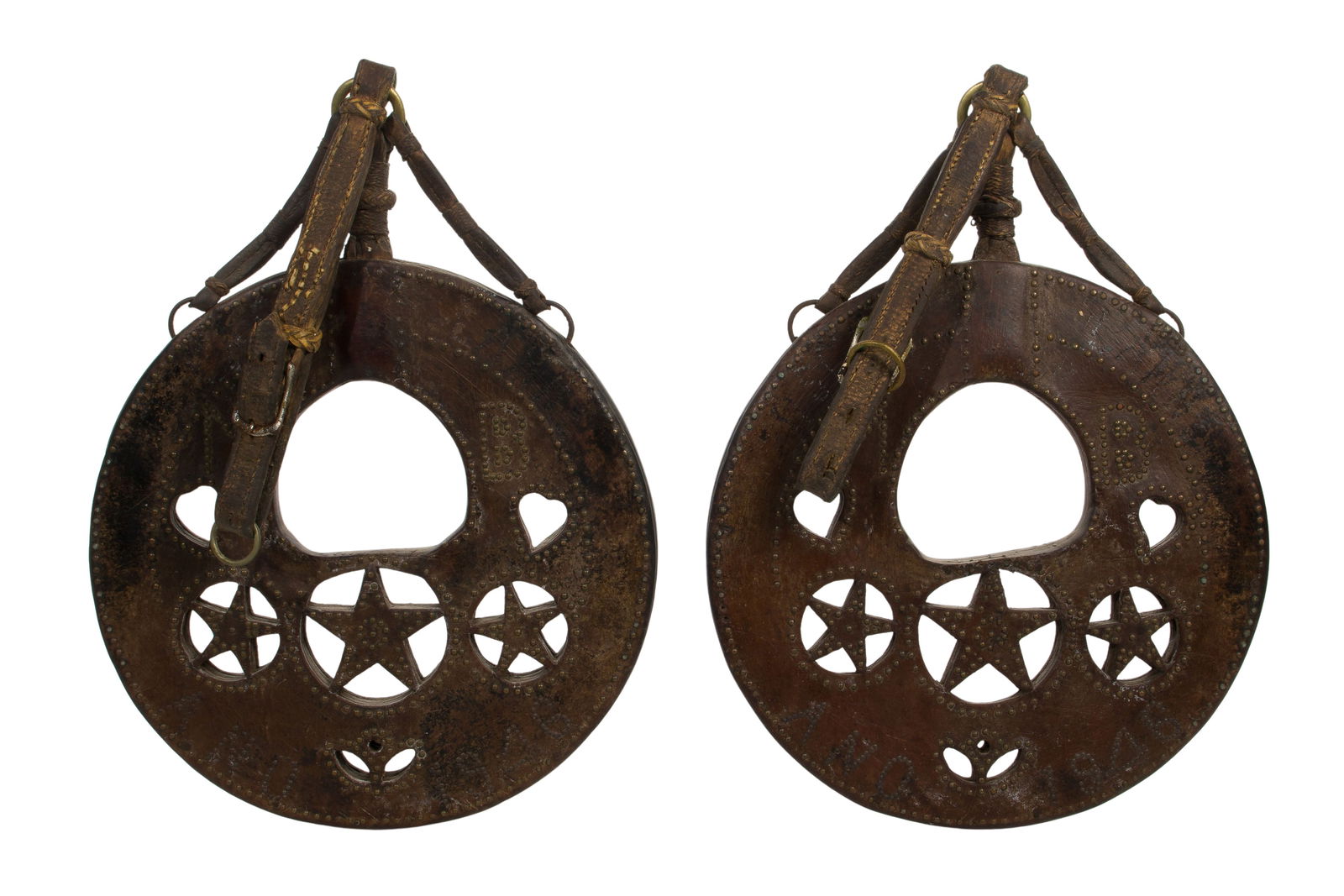 Argentine Round Studded Leather Stirrups (1 of 2)