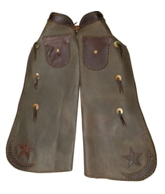 Heiser Batwing Studded Leather Chaps
