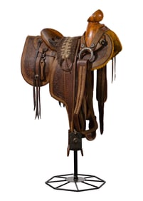 Mexican Silver and Leather Saddle
