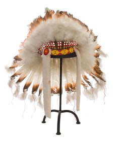 Native American Beaded Feather War Bonnet