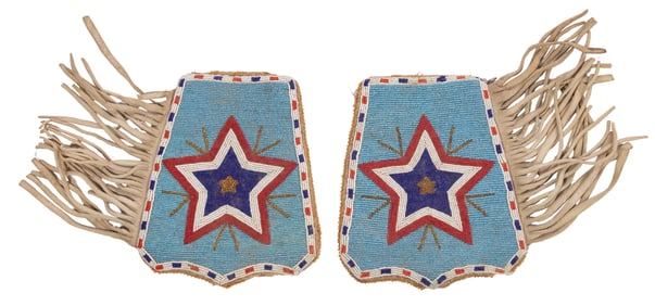 Native American Blackfoot Chief Eagle Calf Beaded Cuffs