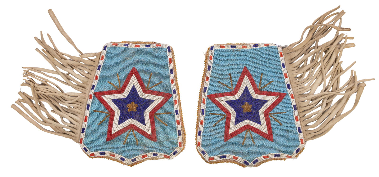 Native American Blackfoot Chief Eagle Calf Beaded Cuffs (1 of 3)