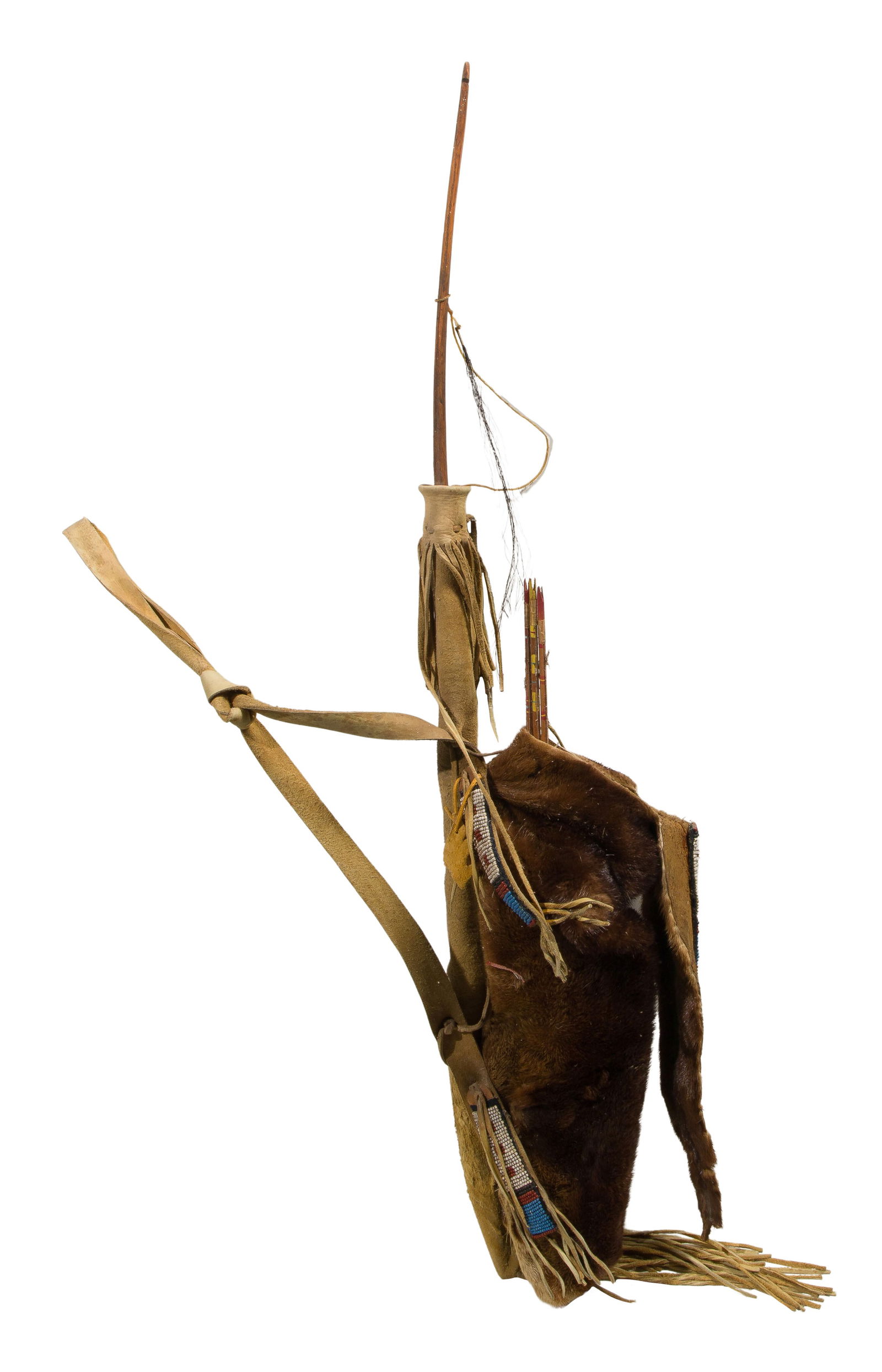 Native American Buckskin Beaded Quiver and Arrows (1 of 2)