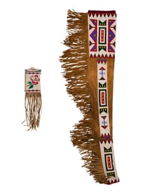 Native American Cheyenne Beaded Long Gun Cover / Scabbard and Flint Bag
