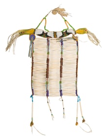 Native American Cheyenne Bone Breastplate with Beadwork