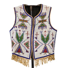 Native American Lakota Sioux Beaded Vest