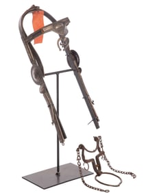 Native American Navajo Silver and Leather Bridle