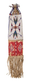 Native American Sioux Beaded Hide Tobacco Bag