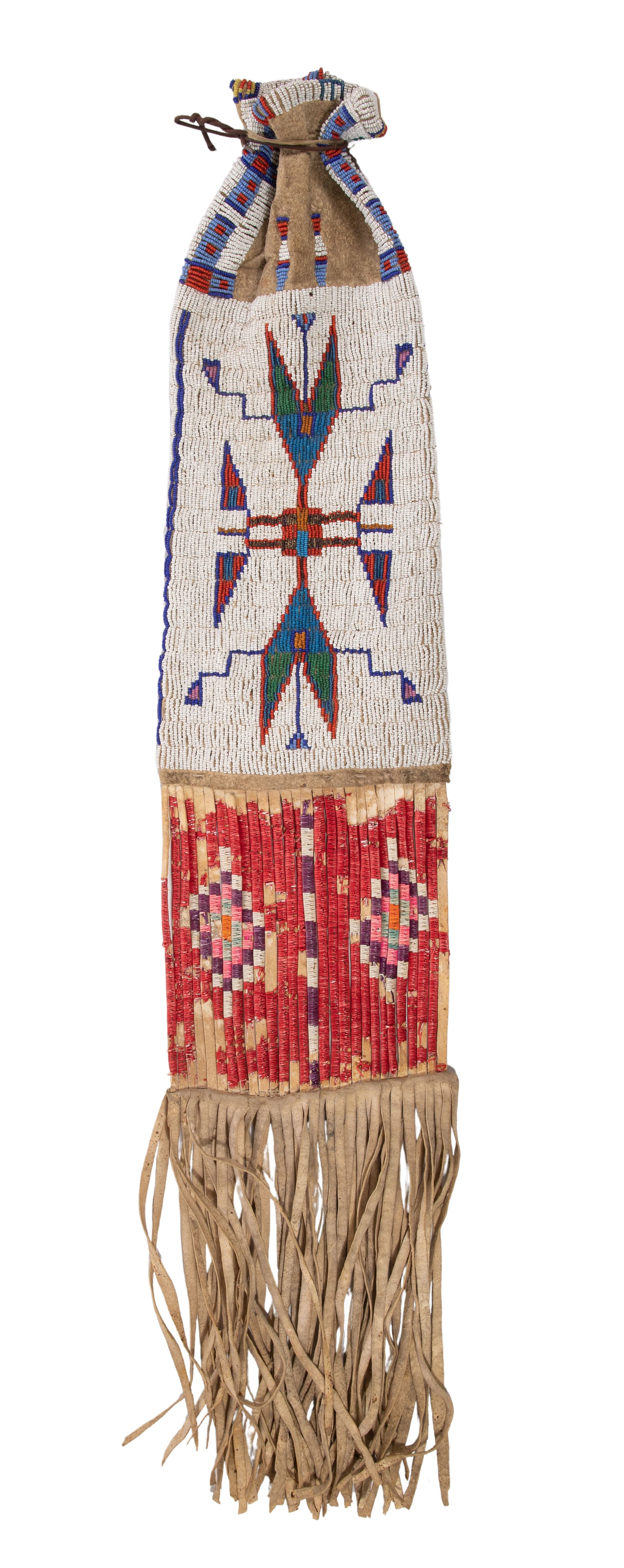 Native American Sioux Beaded Hide Tobacco Bag (1 of 2)