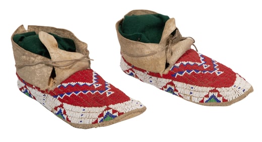 Native American Sioux Full Beaded Moccasins