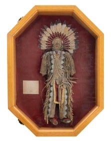 Native American Sioux Beaded Warrior Chief Doll