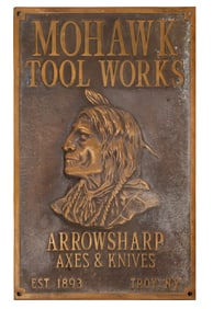 Mohawk Tool Works Advertising Cast Bronze Plaque
