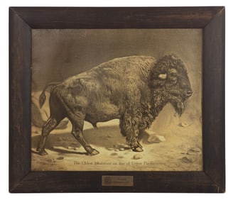 Union Pacific Railroad 'Oldest Inhabitant' Lithograph