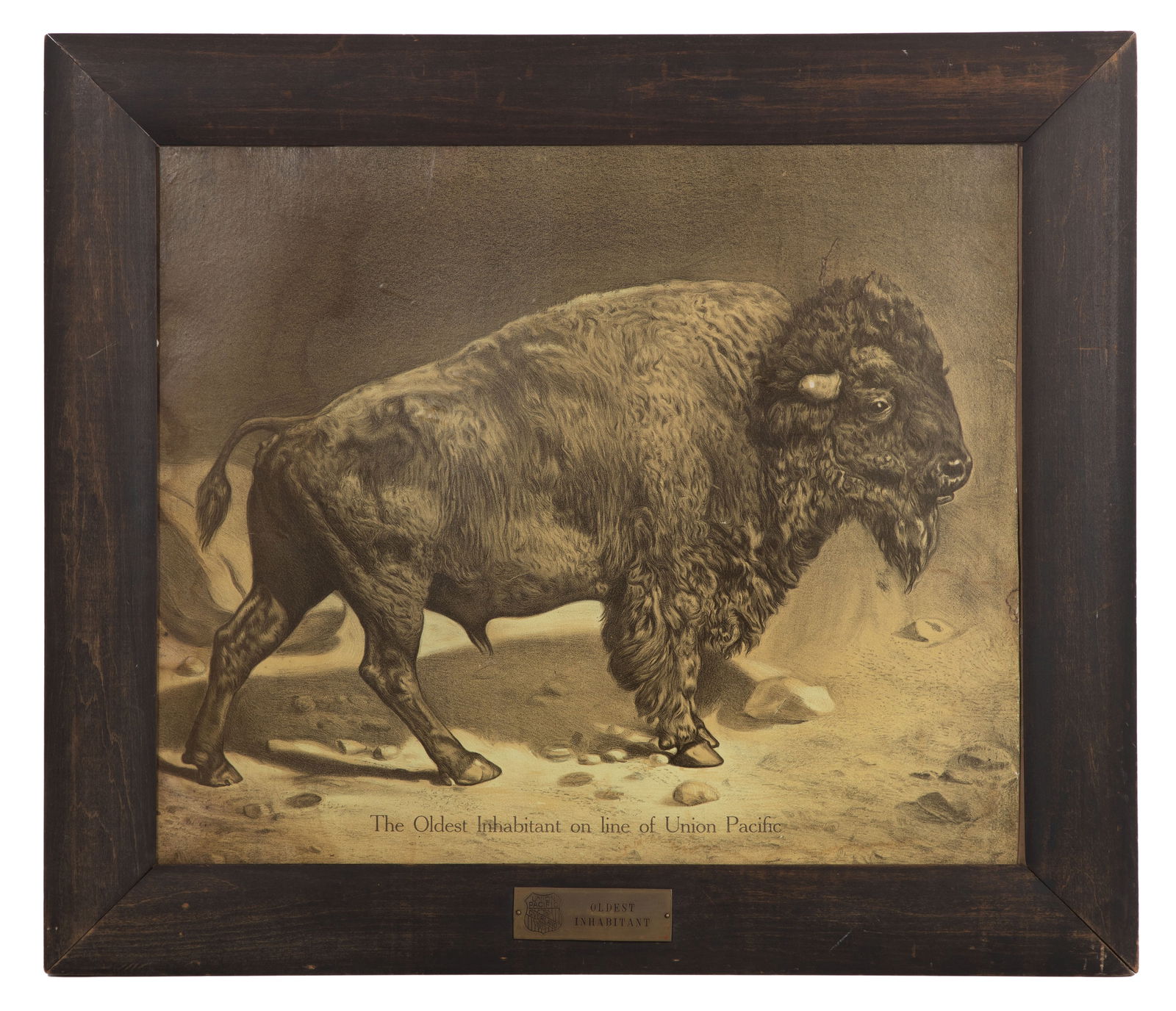 Union Pacific Railroad 'Oldest Inhabitant' Lithograph (1 of 2)