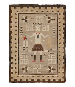 Native American Navajo 'Rolling Logs' Wool Rug