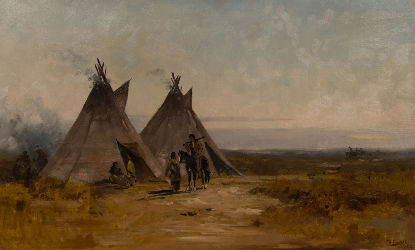 F. A. Fisher (American, 19th Century) Oil on Canvas (1 of 3)